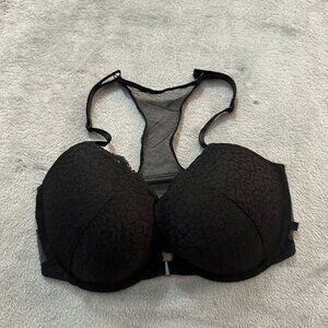 Victoria's Secret Black Lace Push Up Bra Women's size 34DD 34 DD Underwire
